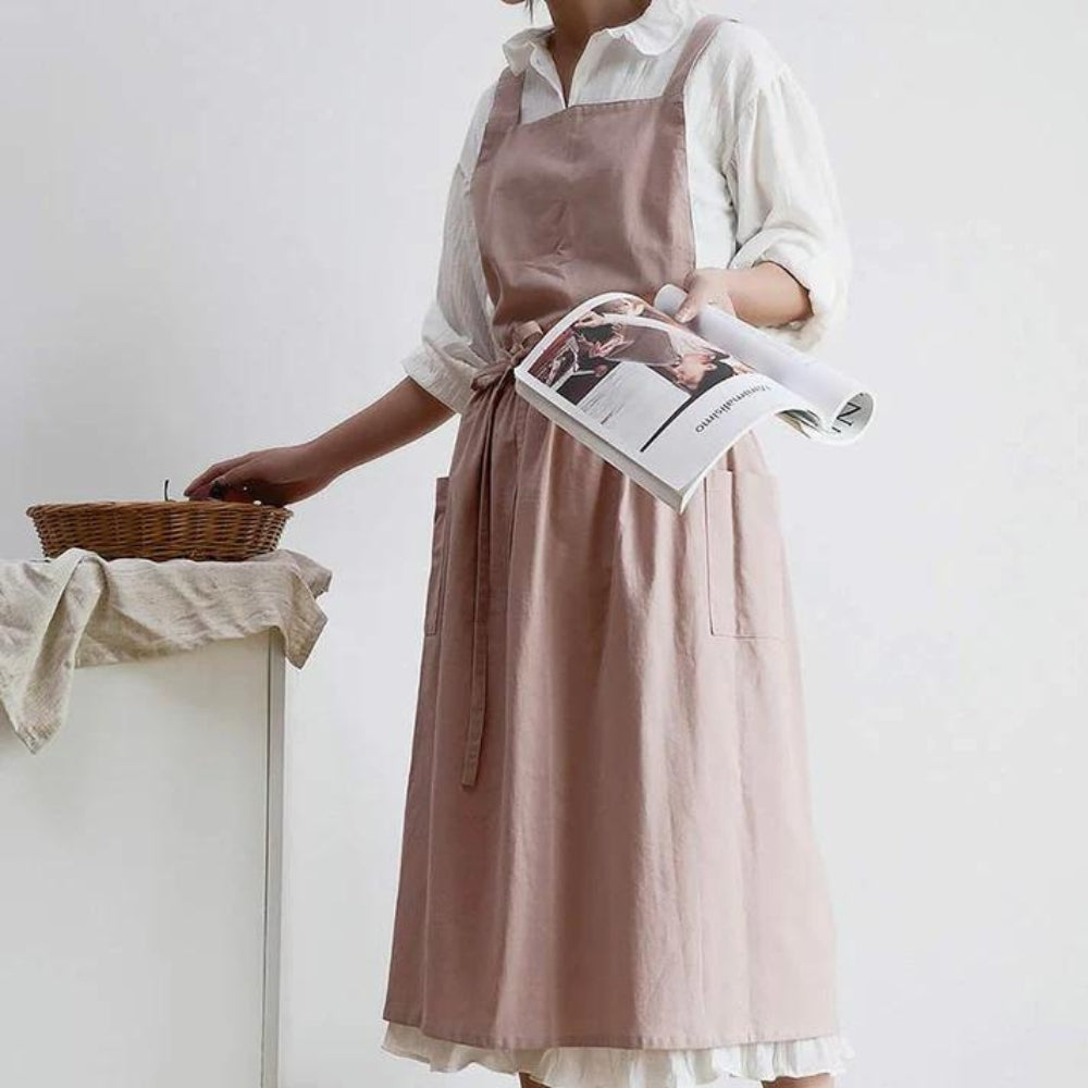 Kanvas Kokken Apron – Gray, Practical with Pockets for Cooking or Baking