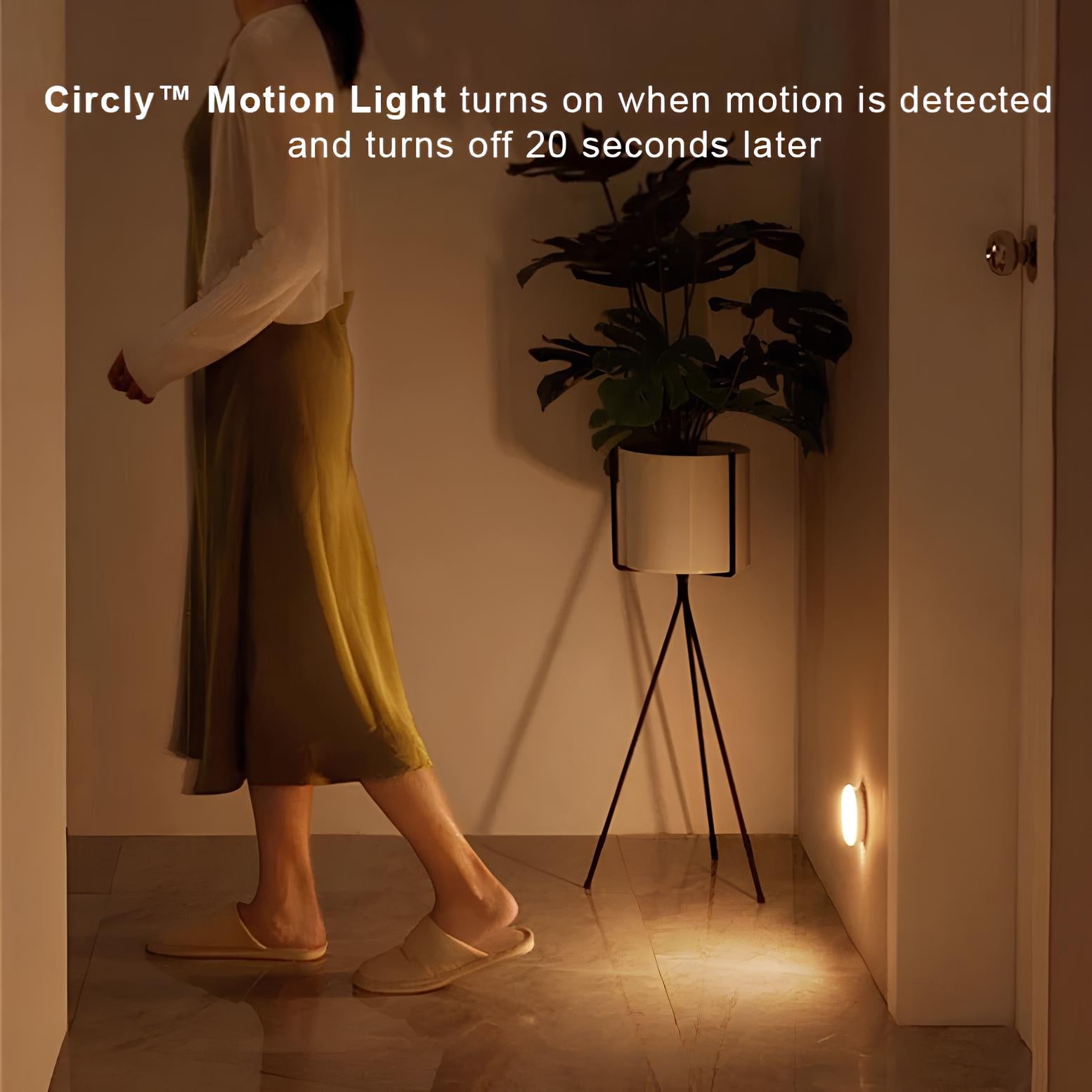 Bevægelsessensor Lampe – Hvid, Kompakt Design til Entré, Trappe eller Skab
