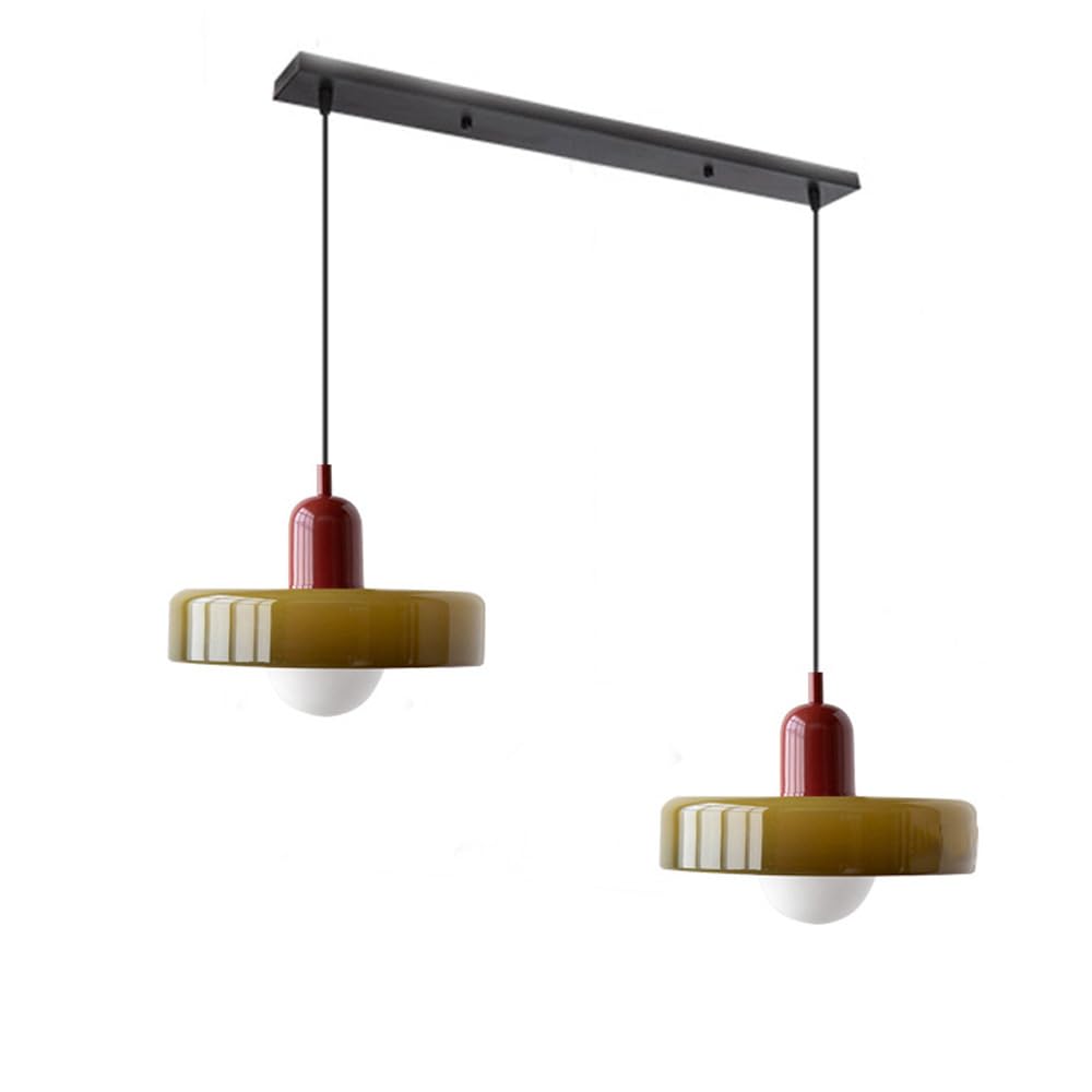 Double Pendant Lamp – Modern Glass Design Lamp with Two Light Sources for Dining Table or Living Room