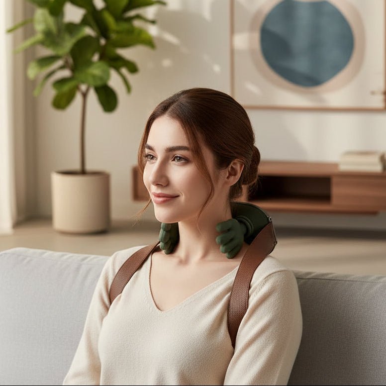 4D Shiatsu Neck Massager – With Heat Function, Compact Design for Home or Office Use