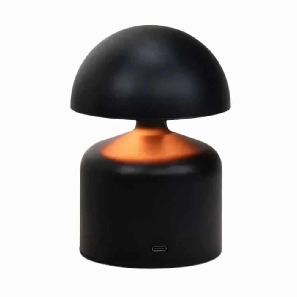 Genopladelig Bordlampe – Retro Svampeform, Metal Finish til Soveværelse eller Stue