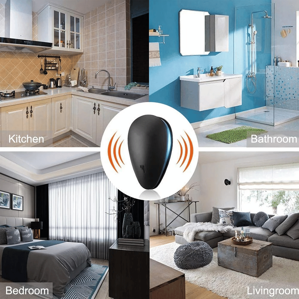 Ultrasone Pest Repeller – White, Chemical-Free for the Living Room, Kitchen, or Bedroom