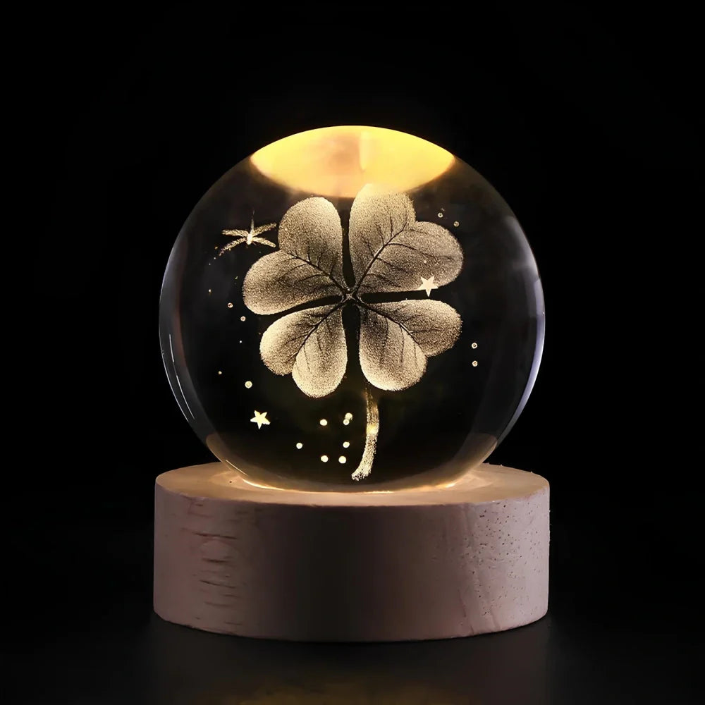 Luminous Crystal Bal – Glas, Varm Hvid Belysning til Soveværelse eller Stue Dekoration