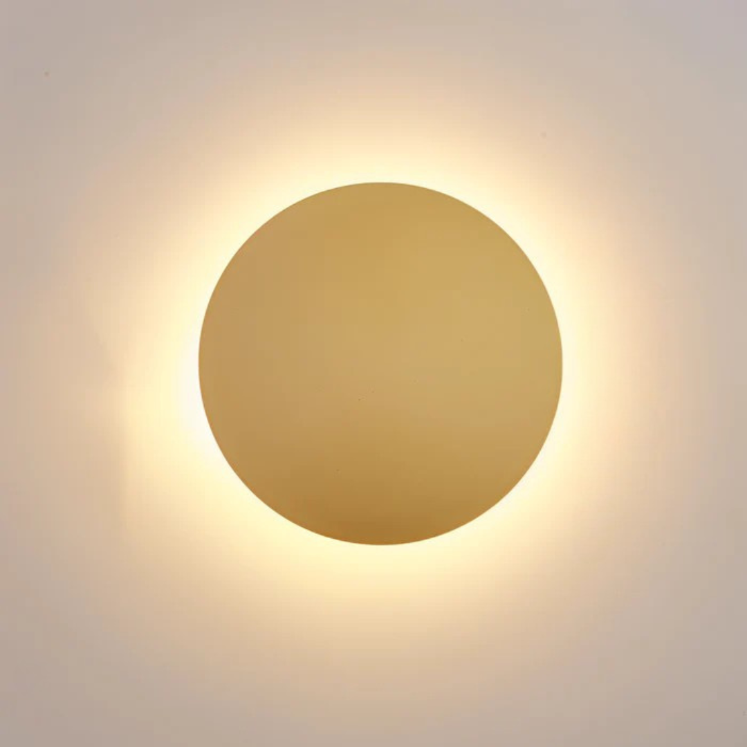 Rund LED Væglampe – Sort, Guld og Hvid, Moderne Belysning til Stue eller Soveværelse