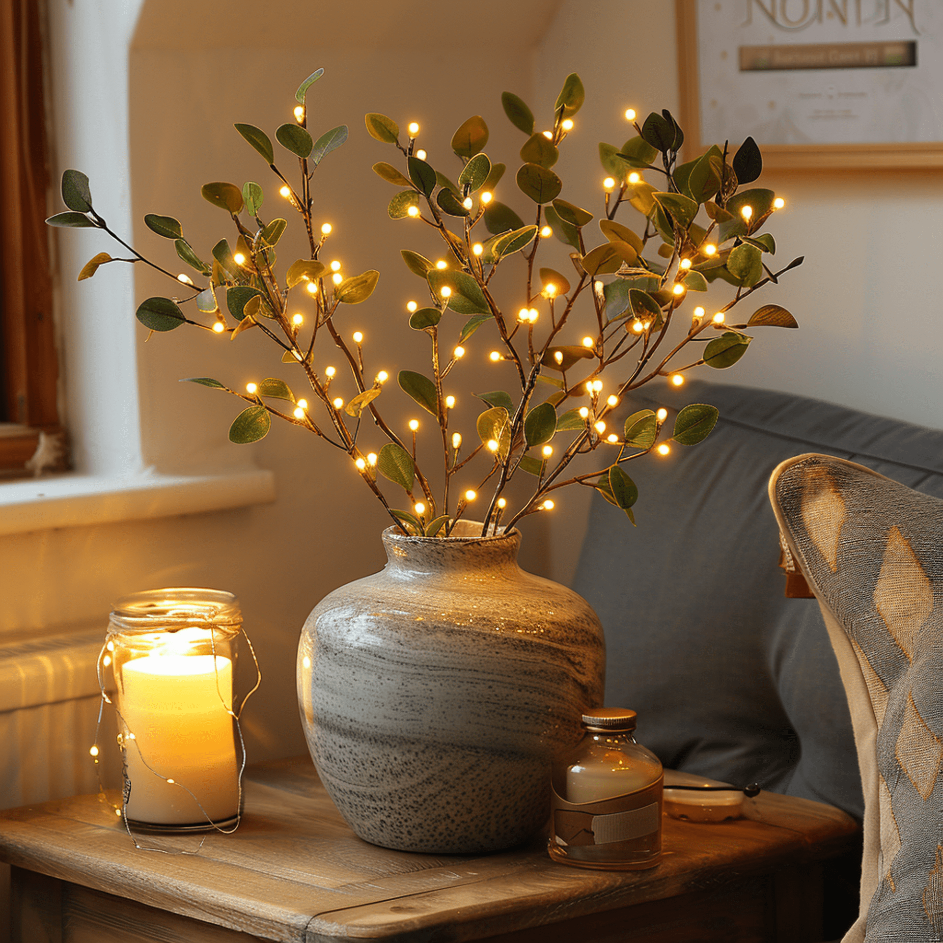 Olivengren Atmosphere Lamp – Warm LED Lighting with Adjustable Branches for Indoor Use and Decoration