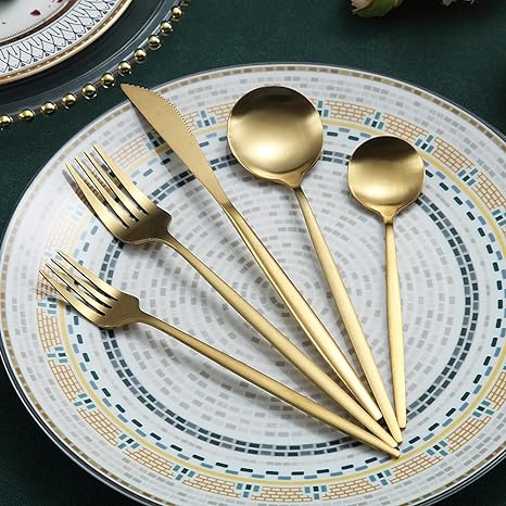 Minimalist cutlery set – Stainless steel, elegant design for any table setting