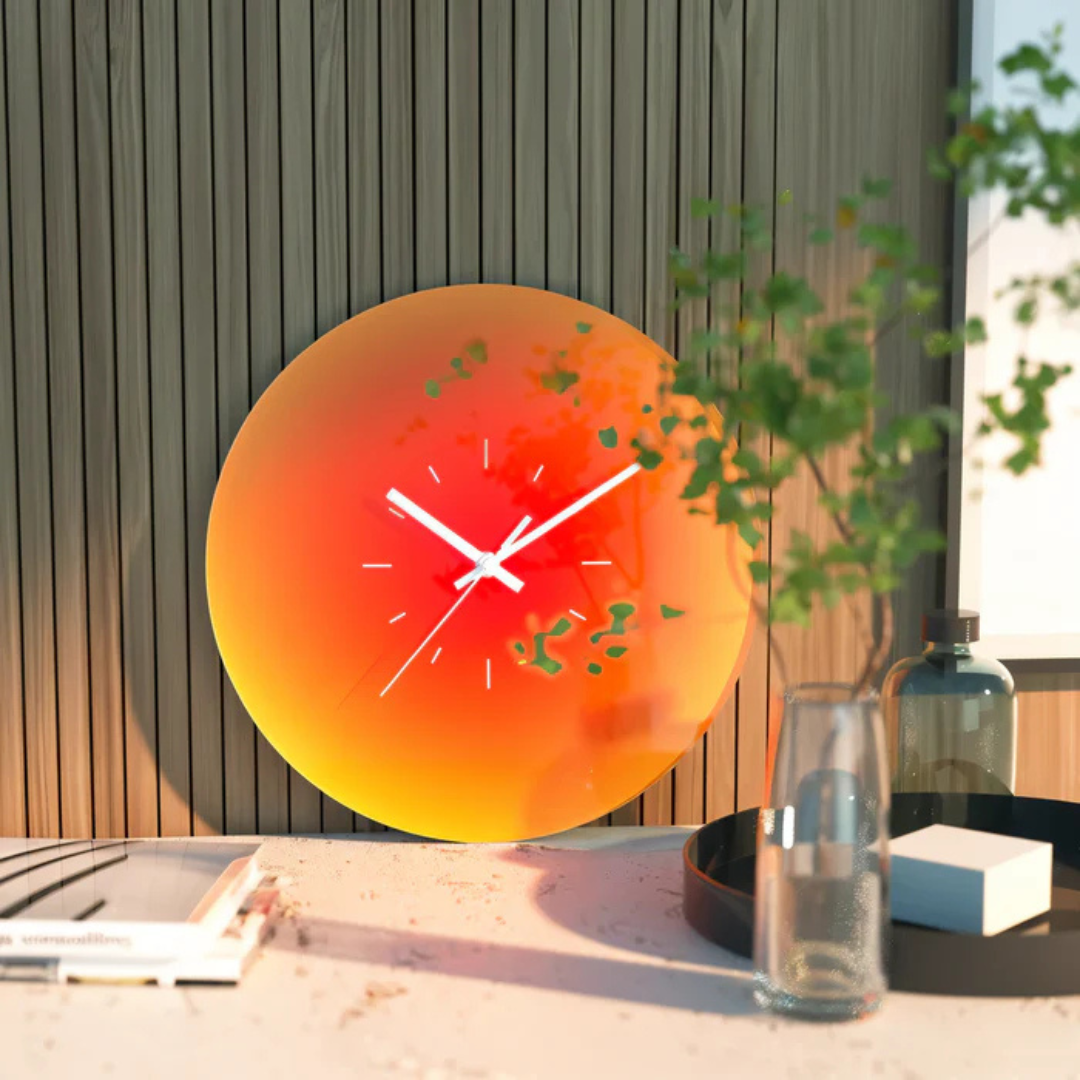Glas Vægur – 30 cm, Moderne Design til Stue eller Soveværelse