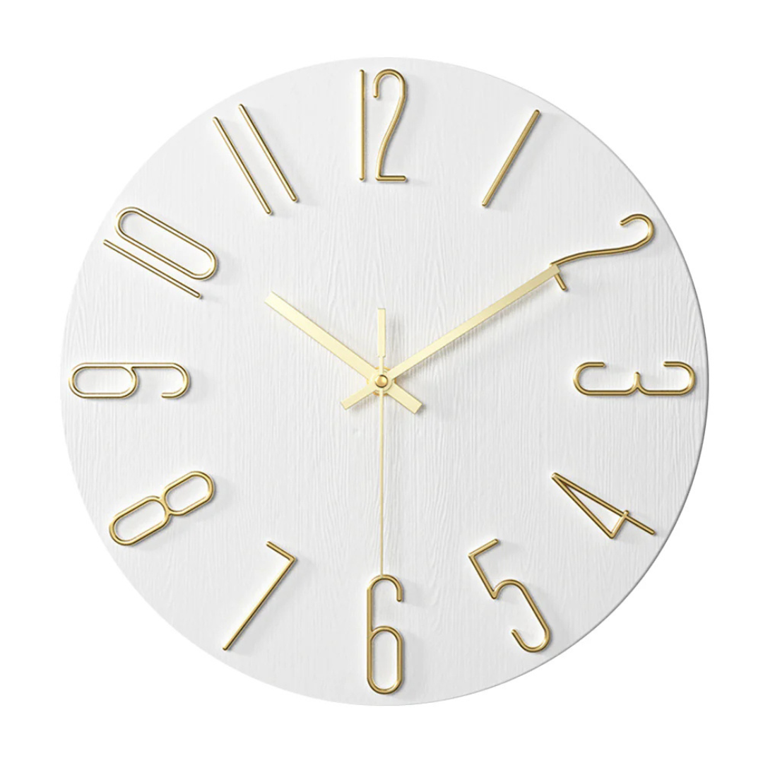 Modern Wall Clock – Black Plastic, Minimalist Design for Living Room Decor