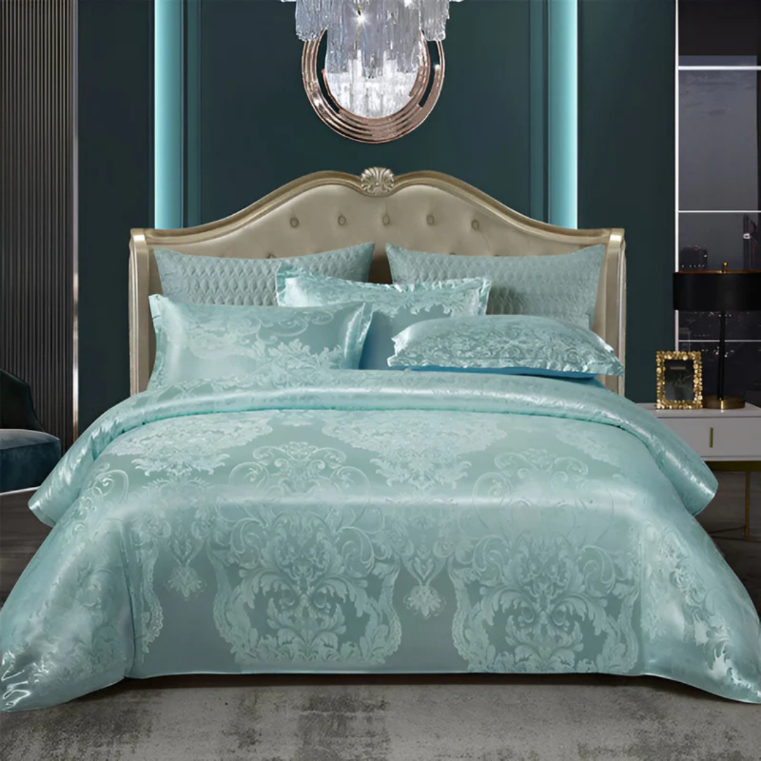 Satin Duvet Cover – Floral Print, Elegant Bedroom Decor for 1 Person or 2 Persons
