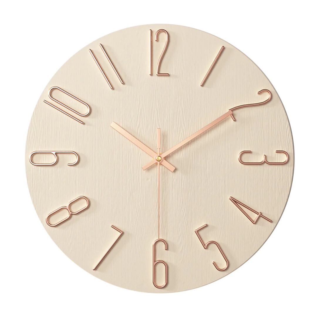 Modern Wall Clock – Black Plastic, Minimalist Design for Living Room Decor