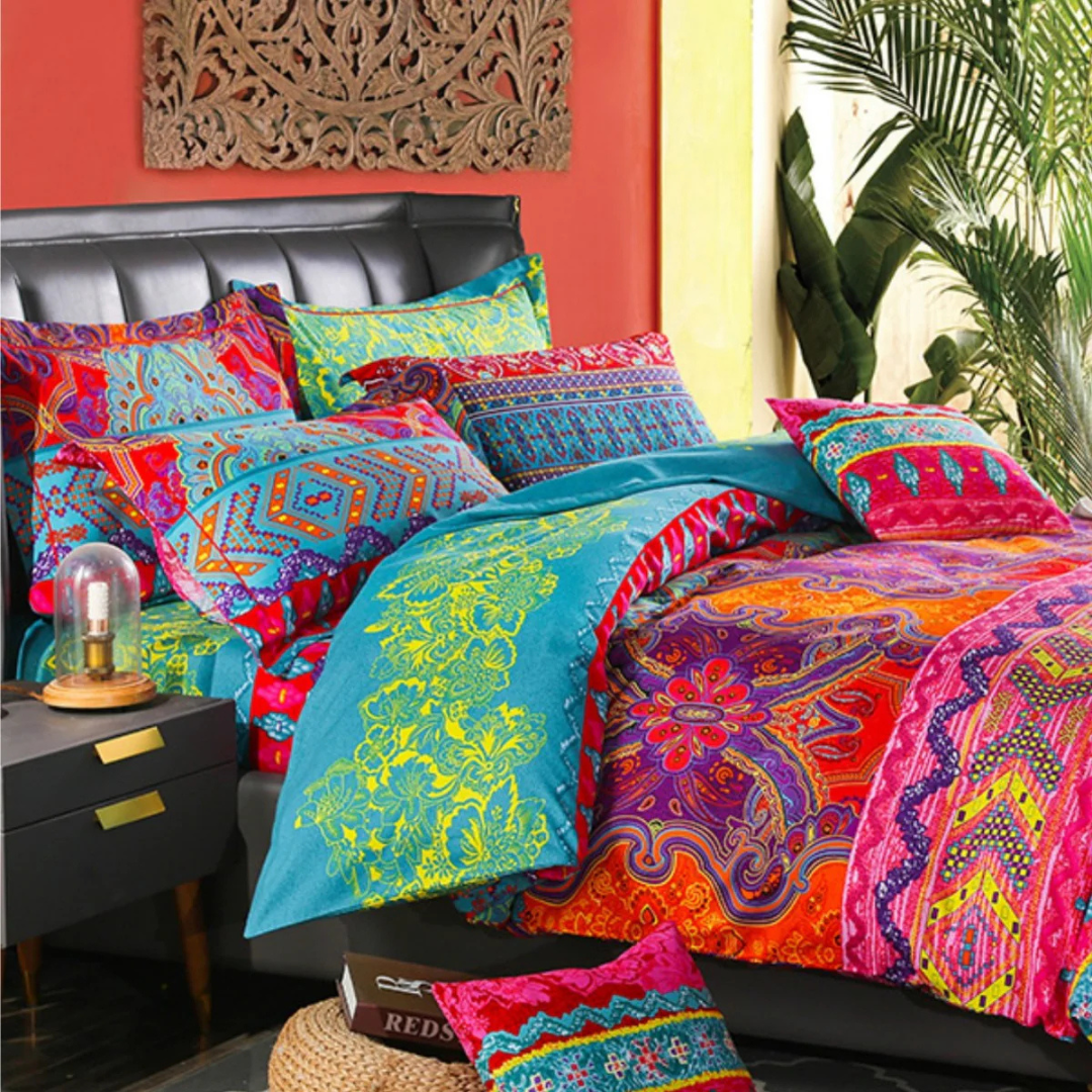Beddengoedset – Polyester, abstract patroon in verschillende kleuren voor slaapkamerdecoratie