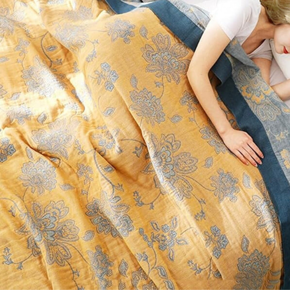 Cotton cover – Flower design, Light plaid for bed or sofa