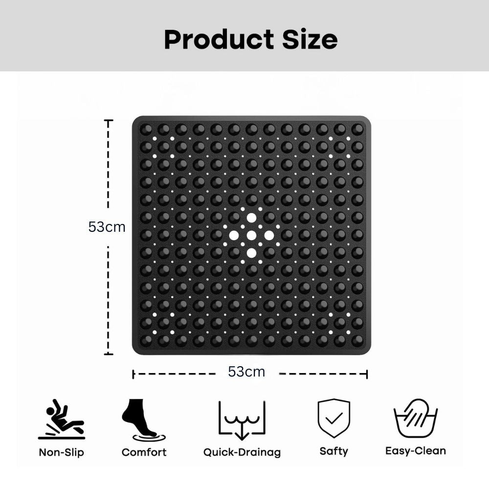 Skridsikker Badmåtte – Hvid PVC, Minimalistisk Design til Bad eller Brusekabine