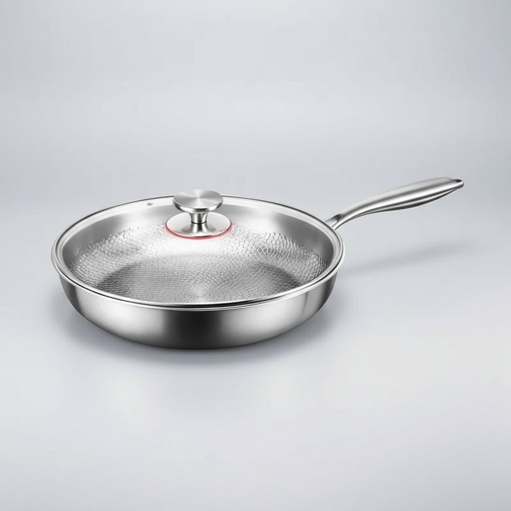 Titanium Frying Pan – Hand-Hammered, Non-Stick Coating for Induction Cookers and Everyday Cooking
