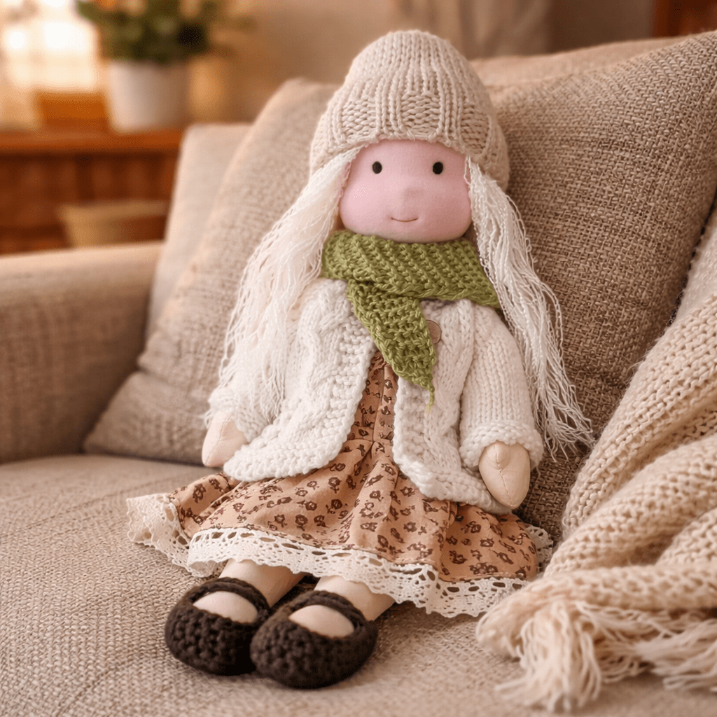 Waldorf-pop – Handgemaakt van katoen en pluche, voor creatief spelen in de kinderkamer of speelruimte