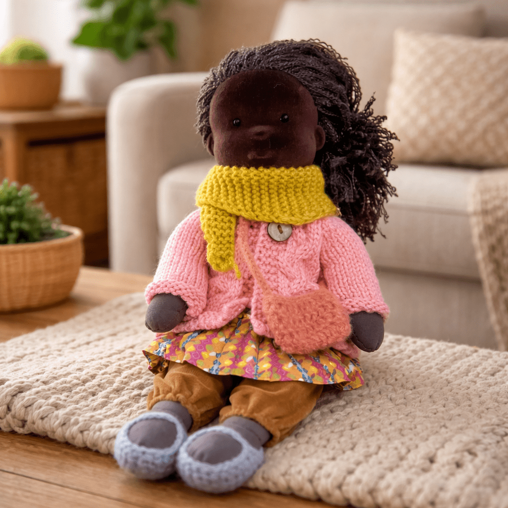 Waldorf-pop – Handgemaakt van katoen en pluche, voor creatief spelen in de kinderkamer of speelruimte