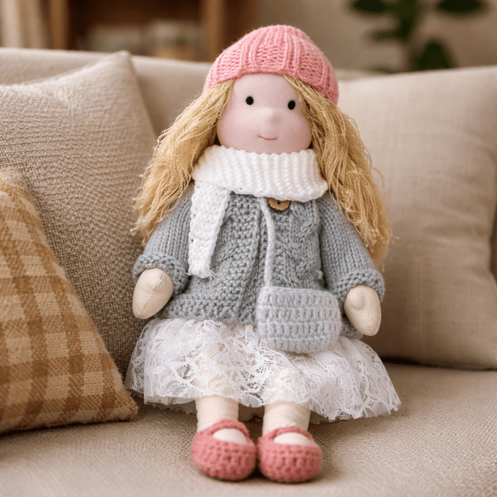 Waldorf-pop – Handgemaakt van katoen en pluche, voor creatief spelen in de kinderkamer of speelruimte
