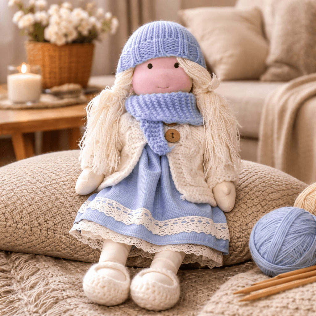 Waldorf-pop – Handgemaakt van katoen en pluche, voor creatief spelen in de kinderkamer of speelruimte