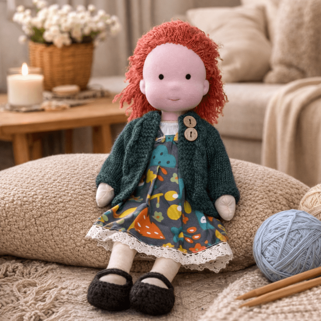 Waldorf-pop – Handgemaakt van katoen en pluche, voor creatief spelen in de kinderkamer of speelruimte