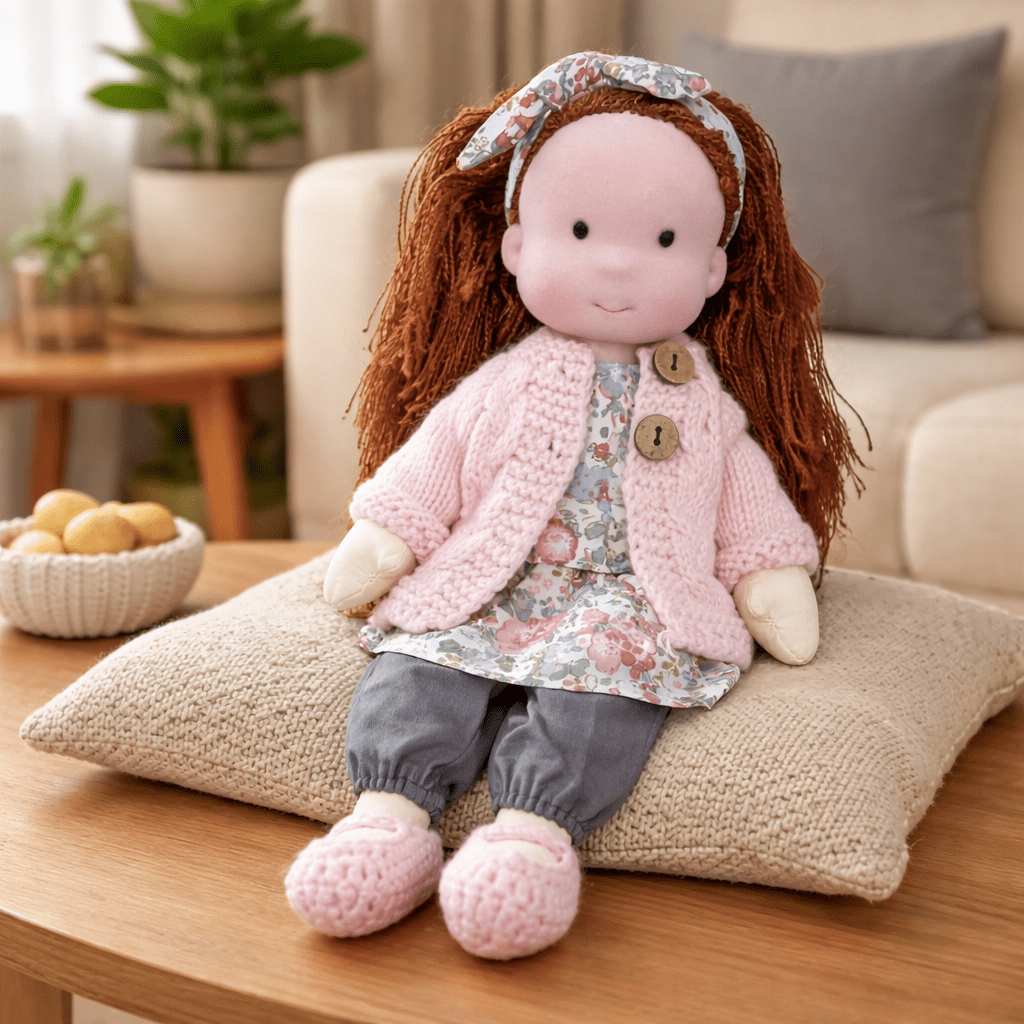 Waldorf-pop – Handgemaakt van katoen en pluche, voor creatief spelen in de kinderkamer of speelruimte
