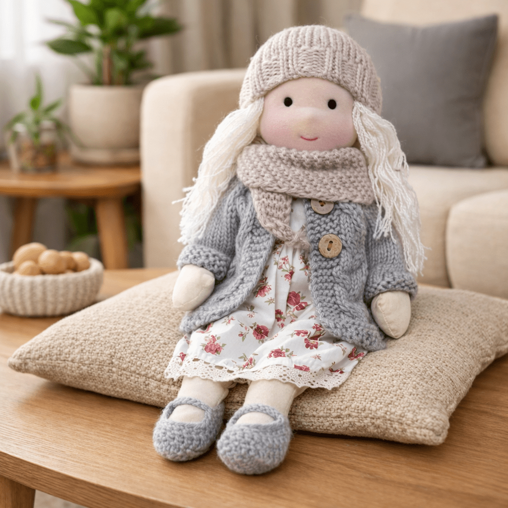 Waldorf-pop – Handgemaakt van katoen en pluche, voor creatief spelen in de kinderkamer of speelruimte