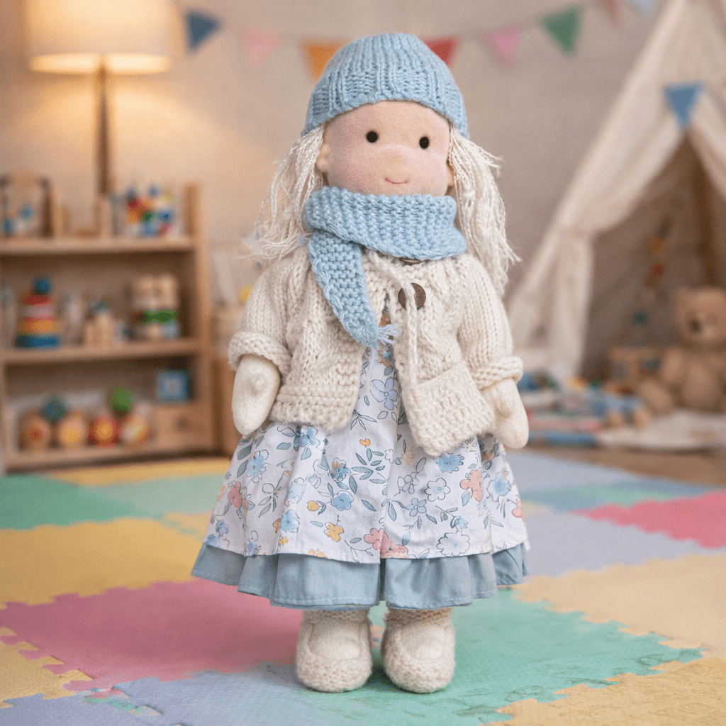 Waldorf-pop – Handgemaakt van katoen en pluche, voor creatief spelen in de kinderkamer of speelruimte