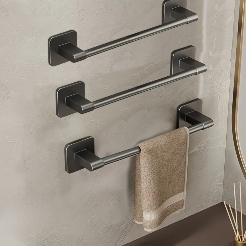 Håndklædeholdersæt – Sort jern, moderne design til badeværelse eller gæstetoilet