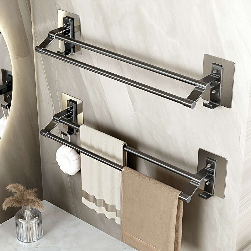Håndklædehouder – Aluminium, Modern Design met Dubbele Stang voor Badkamer of Gæstetoilet