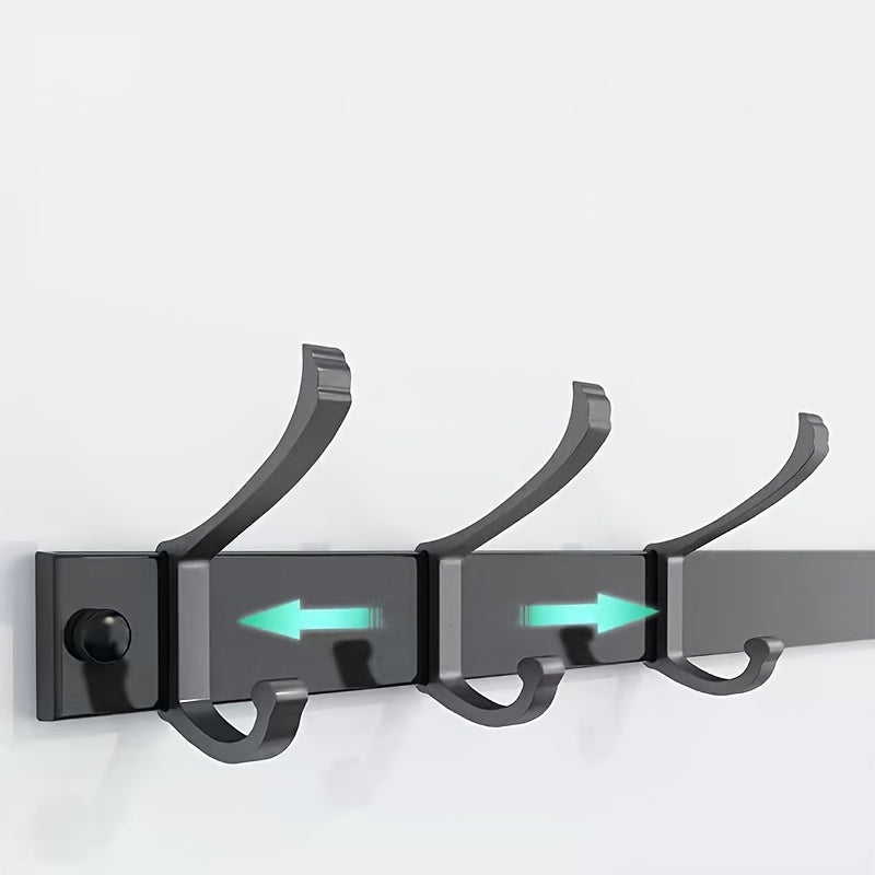 Wall-mounted Clothes Rack – Black Metal, Simple Design for Hallway, Bedroom, or Bathroom