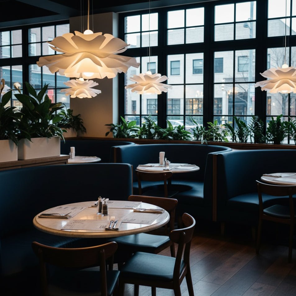 Ceiling Lamp – White, Lotus-Inspired Design for the Dining Room or Living Room