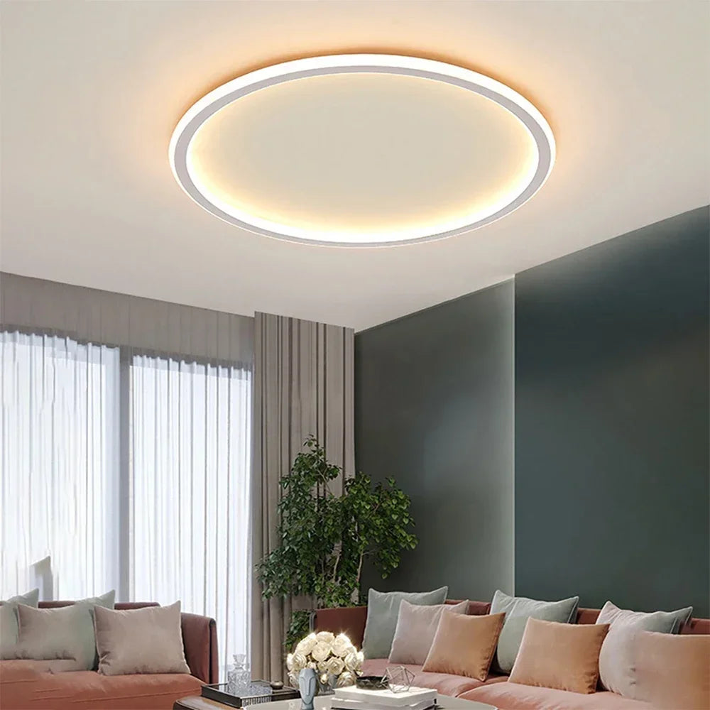 LED Loftlampe – Skandinavisk design, rund, sort eller hvid til stue eller soveværelse