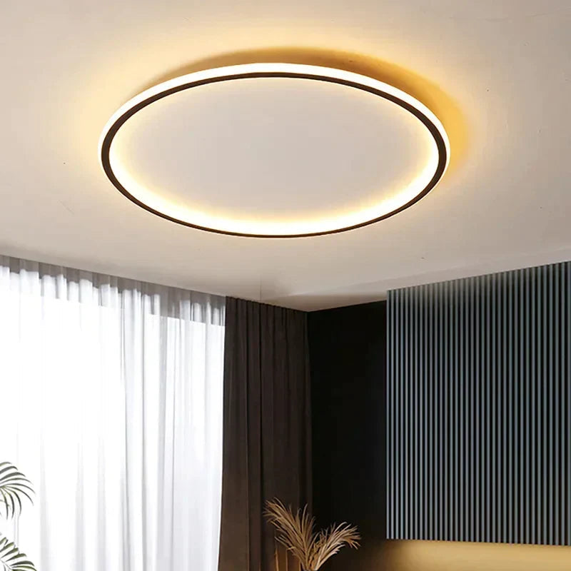 LED Loftlampe – Skandinavisk design, rund, sort eller hvid til stue eller soveværelse