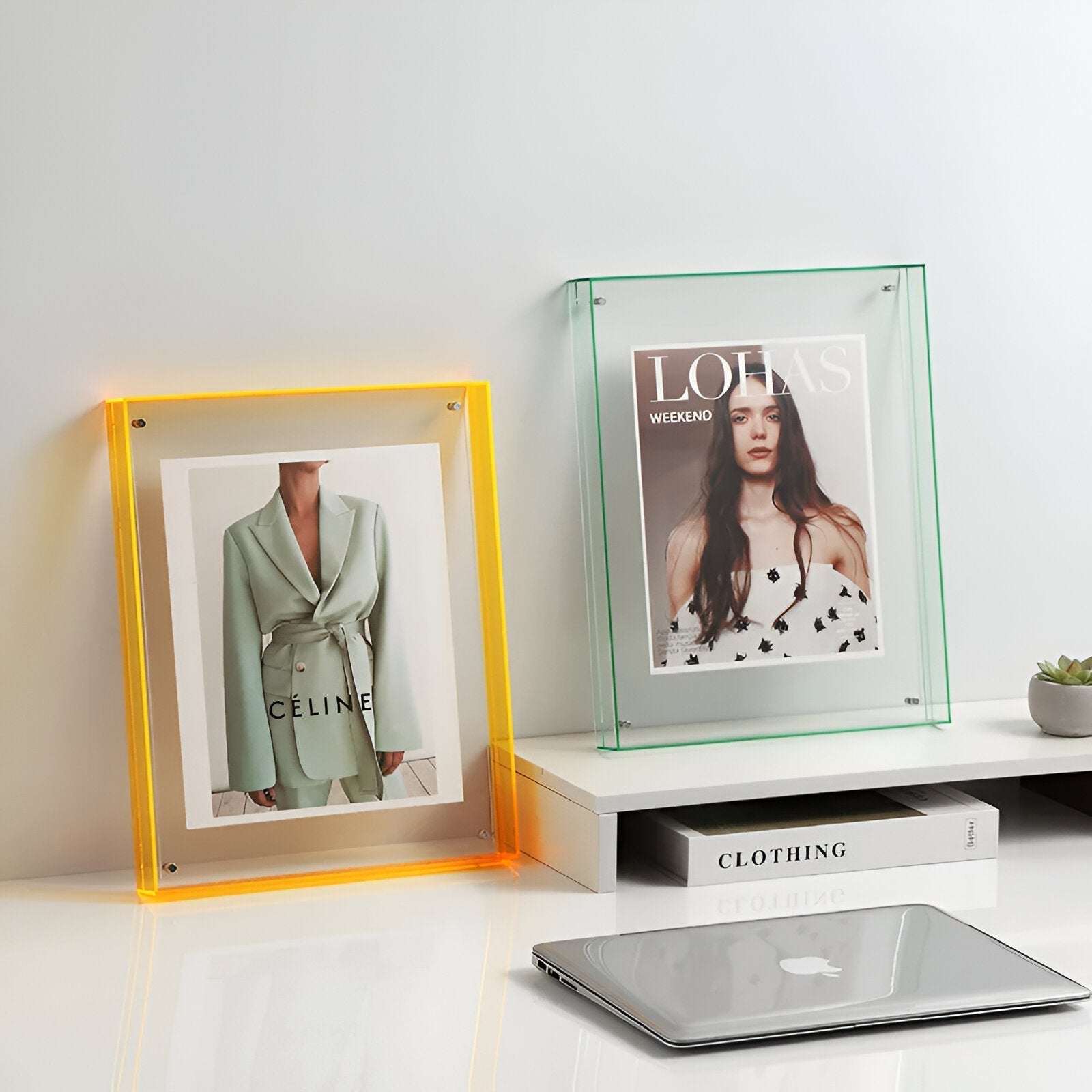 Moderne Fotoramme – Transparent Akryl, Minimalistisk Design til Kontor eller Vægsdekoration