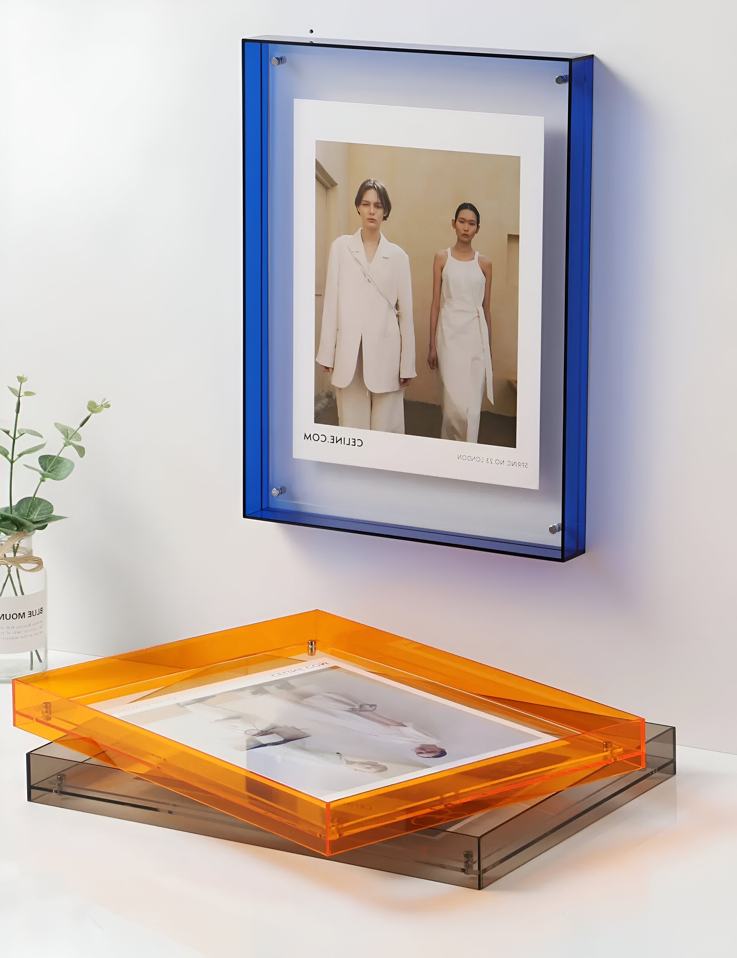 Moderne Fotoramme – Transparent Akryl, Minimalistisk Design til Kontor eller Vægsdekoration