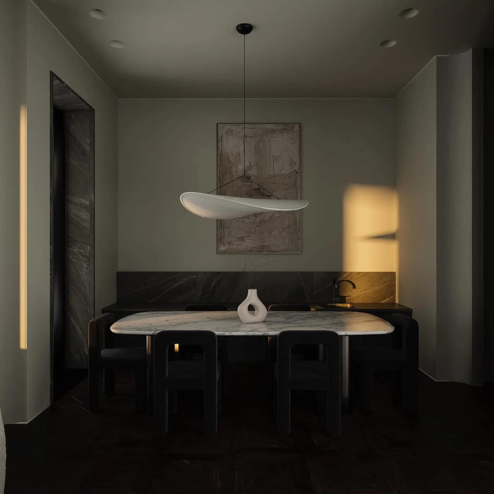 Japandi-hanglamp – Natuurlijk zijde, boho-design voor de woonkamer, eetkamer of slaapkamer