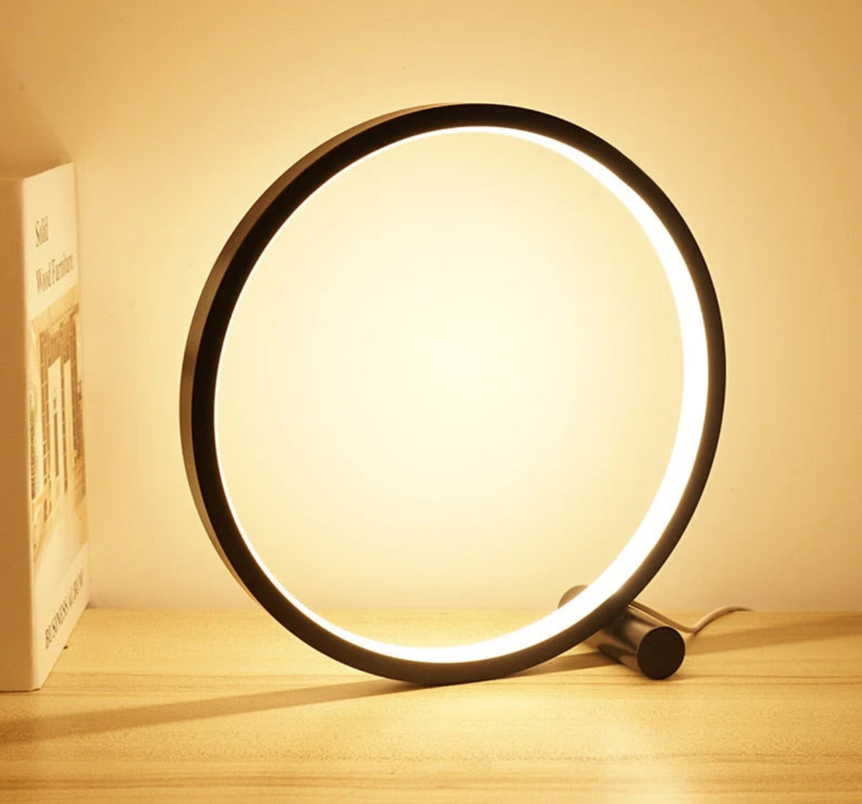 LED table lamp – aluminum and acrylic, minimalist design with dimmable touch control for living room or office