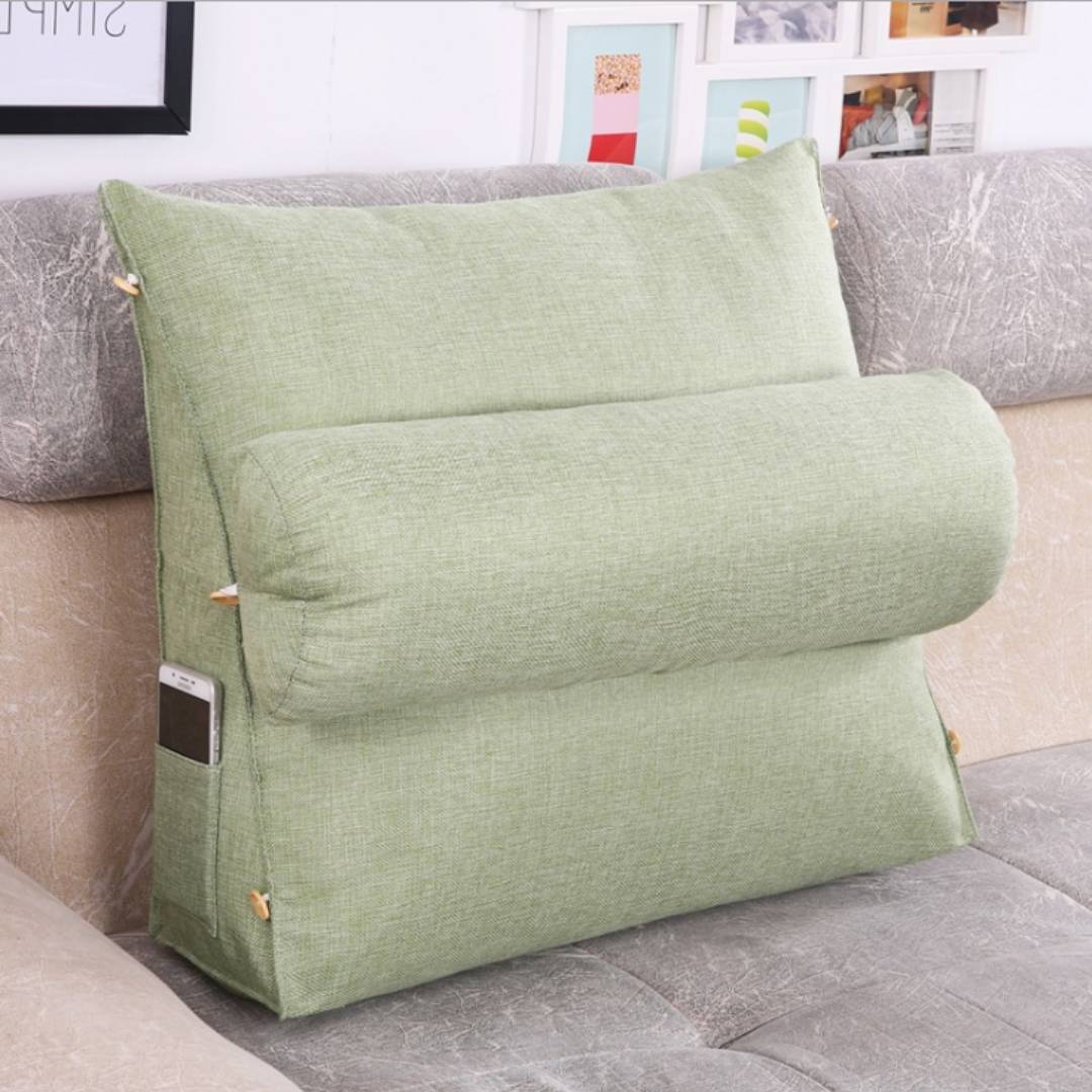Ergonomic Back Support Pillow – Adjustable, Gray for Sofa or Bed for Comfortable Reading and TV Series