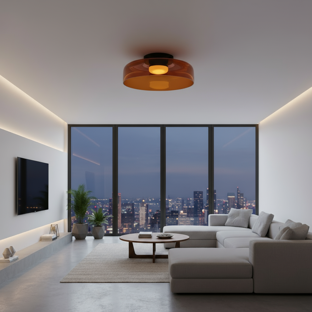 Scandinavische glazen plafondlamp – modern design met driekleurige ledverlichting voor de woonkamer of eetkamer