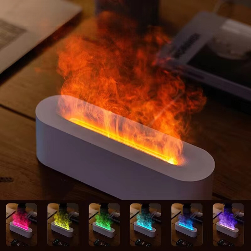 HumidiFir Lampe – Multifunktionel USB Luftfugter med 7 Farver og Aroma Diffusion til Soveværelse eller Stue