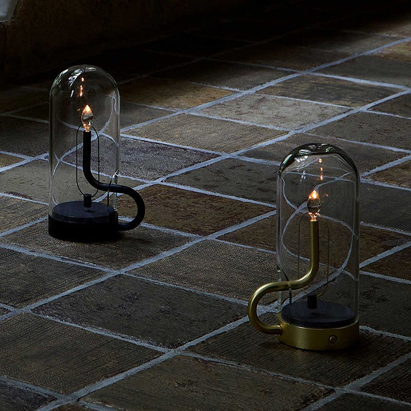 Vintage Pendule Lampe – Glas og Aluminium, Varm Hvid LED Belysning til Stuen eller Haven