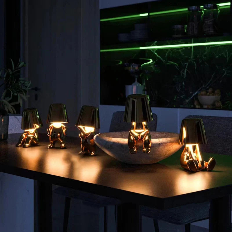 Dimmable Table Lamp – Resin, Playful Shape for Office or Bedroom Decoration
