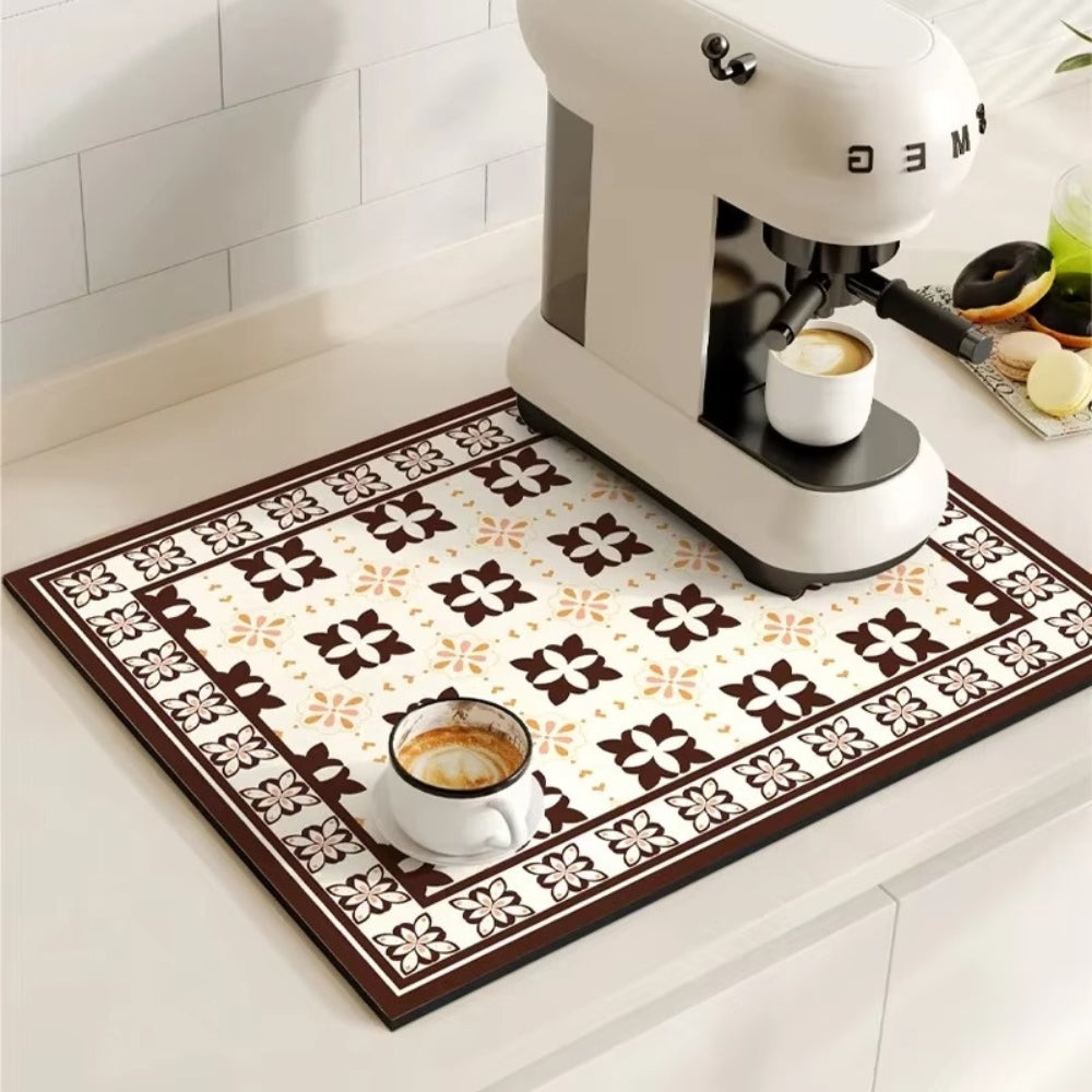 Absorberende keukenmat – retro tegeldesign in diverse kleuren voor de koffiehoek of de afwasruimte