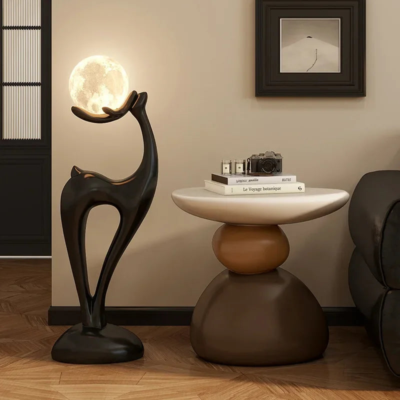 Modern Side Table – Resin, Scandinavian Design for Living Room or Bedroom