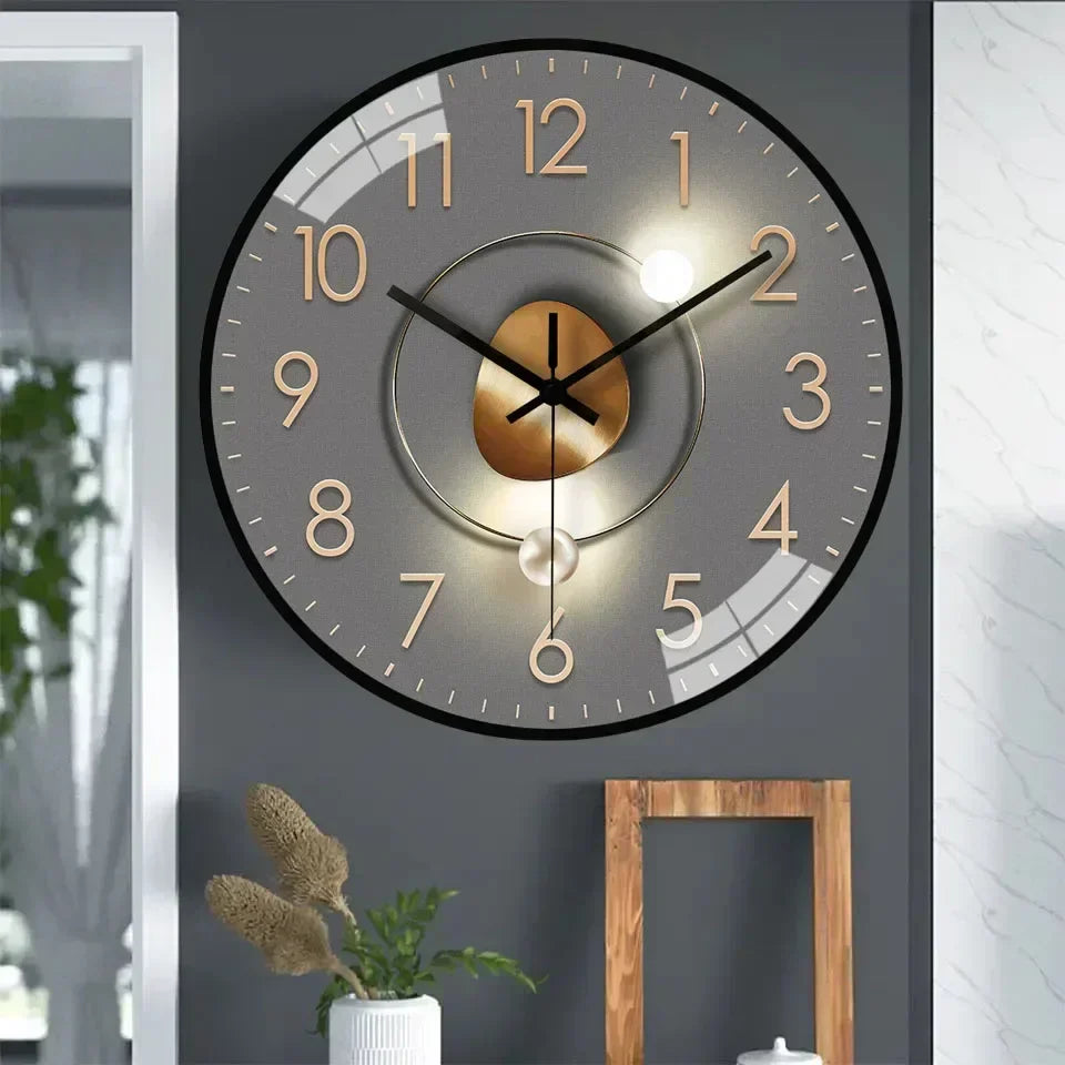 Wall clock – Classic design in black and white, quiet decoration for living room or bedroom