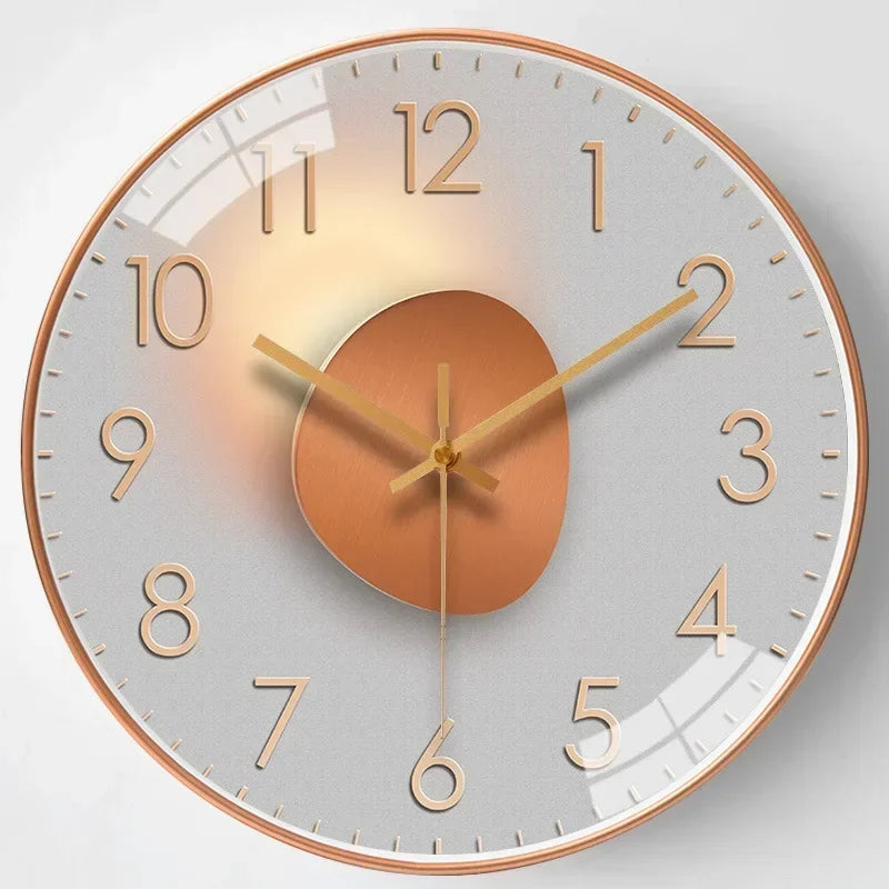 Wall clock – Classic design in black and white, quiet decoration for living room or bedroom