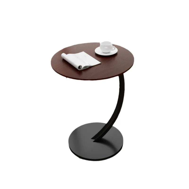 Round Side Table – Wood and Steel, Modern Design for Living Room or Bedroom