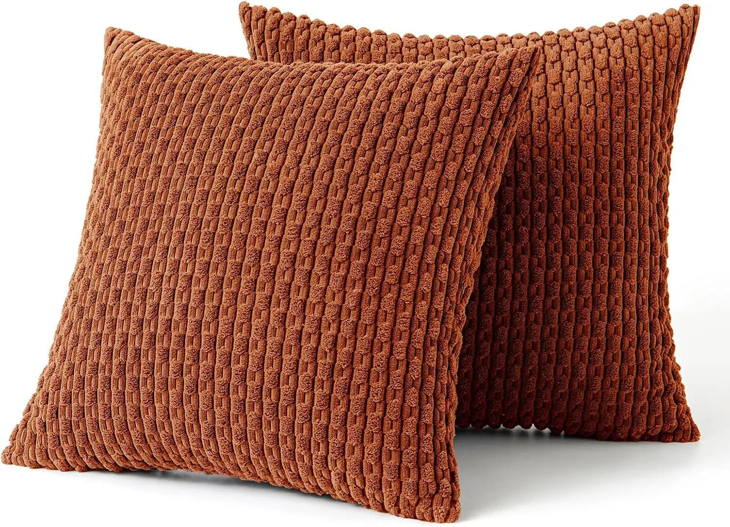 Ribvelour Decorative Cushion – Striped in Boho Style for Sofa or Bed Decoration