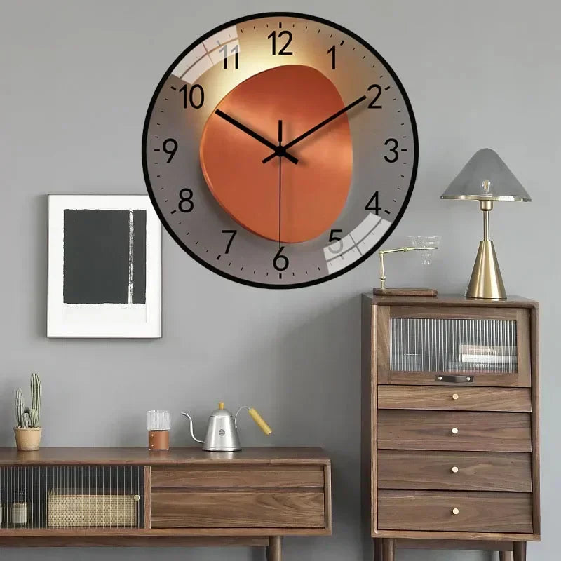 Wall clock – Classic design in black and white, quiet decoration for living room or bedroom