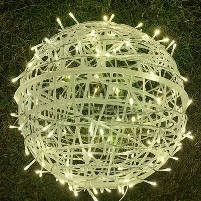 LED-lichtbollen – rotanpatroon, sfeervolle verlichting voor binnen en buiten, ideaal voor tuinfeesten en feestdagen