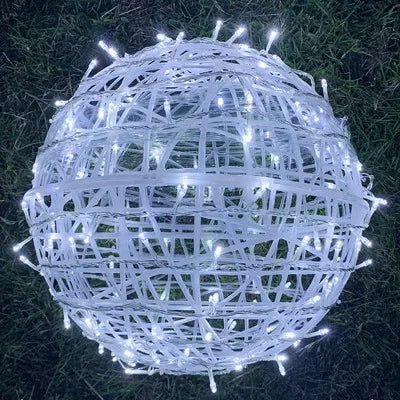 LED-lichtbollen – rotanpatroon, sfeervolle verlichting voor binnen en buiten, ideaal voor tuinfeesten en feestdagen